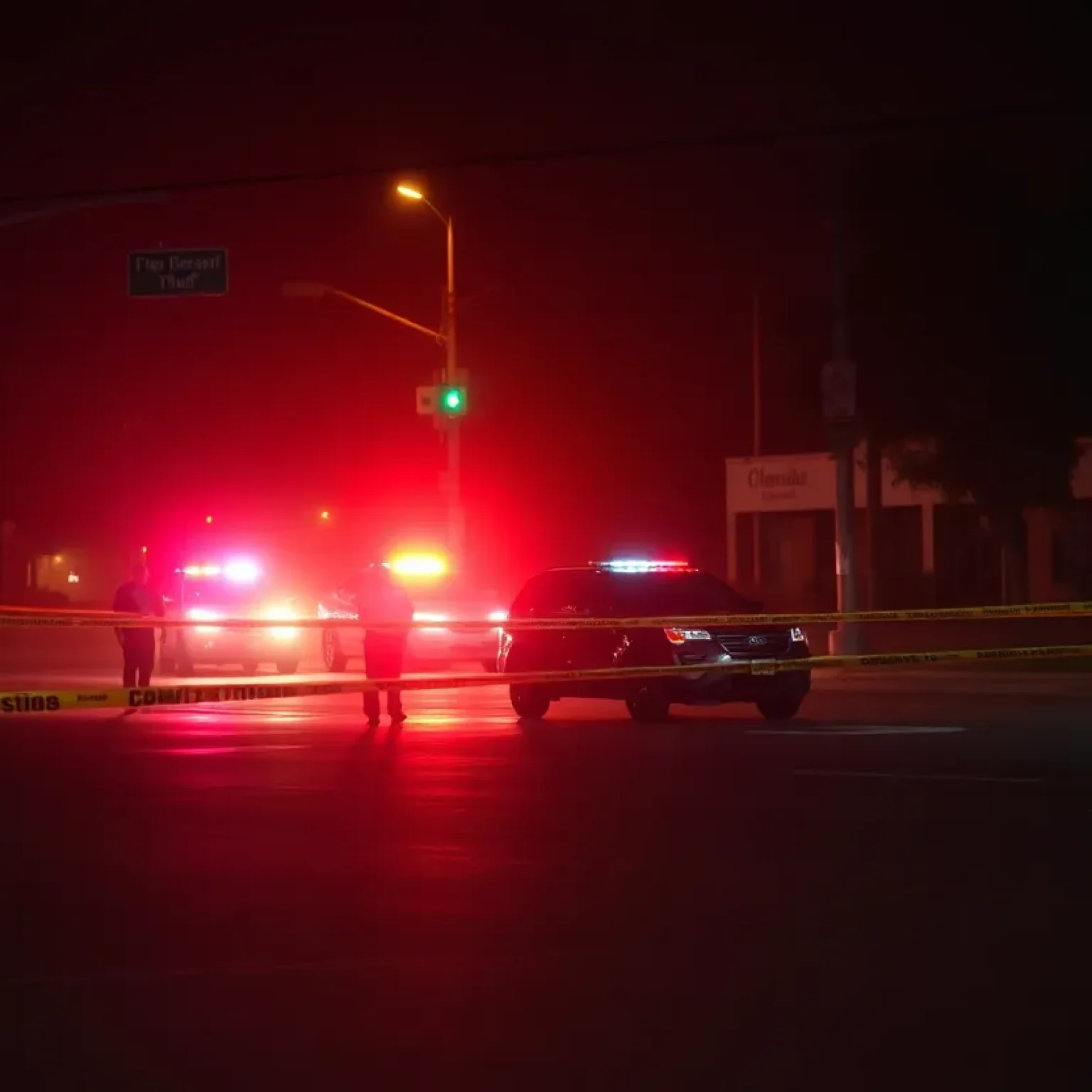 Police investigation at an intersection in Orlando.