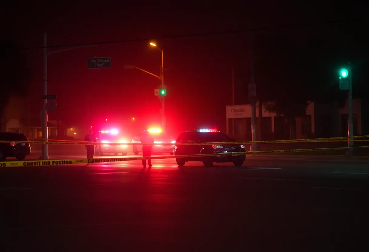 Police investigation at an intersection in Orlando.