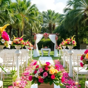 Stunning outdoor wedding venue in Orlando with floral decorations