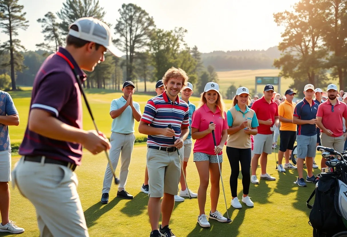 Collegiate golfers competing at the Pay It Forward Tournament