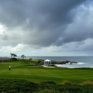 Golf course with ocean view at Pebble Beach