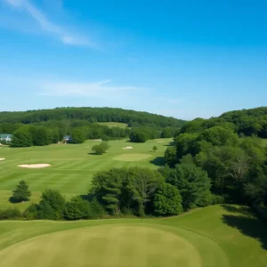 A beautiful view of Pennyrile Forest Golf Course with golfers enjoying the game