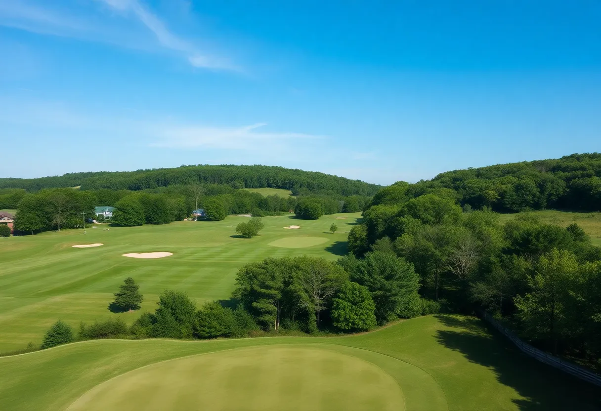 A beautiful view of Pennyrile Forest Golf Course with golfers enjoying the game