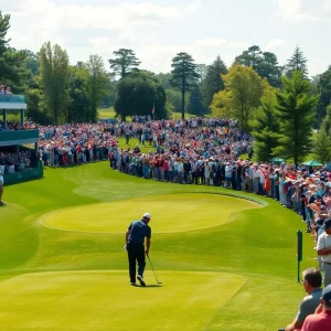 Crowd enjoying the PGA Championship at Quail Hollow Golf Club