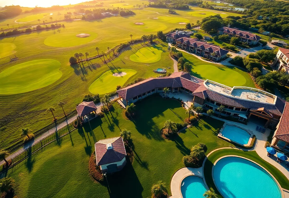 Aerial view of PGA National Resort and Spa's golf courses