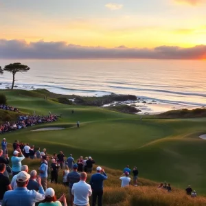 Rory McIlroy celebrating victory at Pebble Beach Pro-Am.