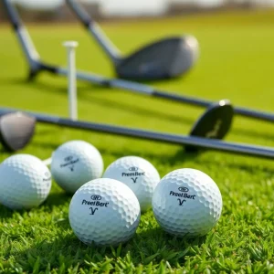 Pack of Member's Mark golf balls on a golf course