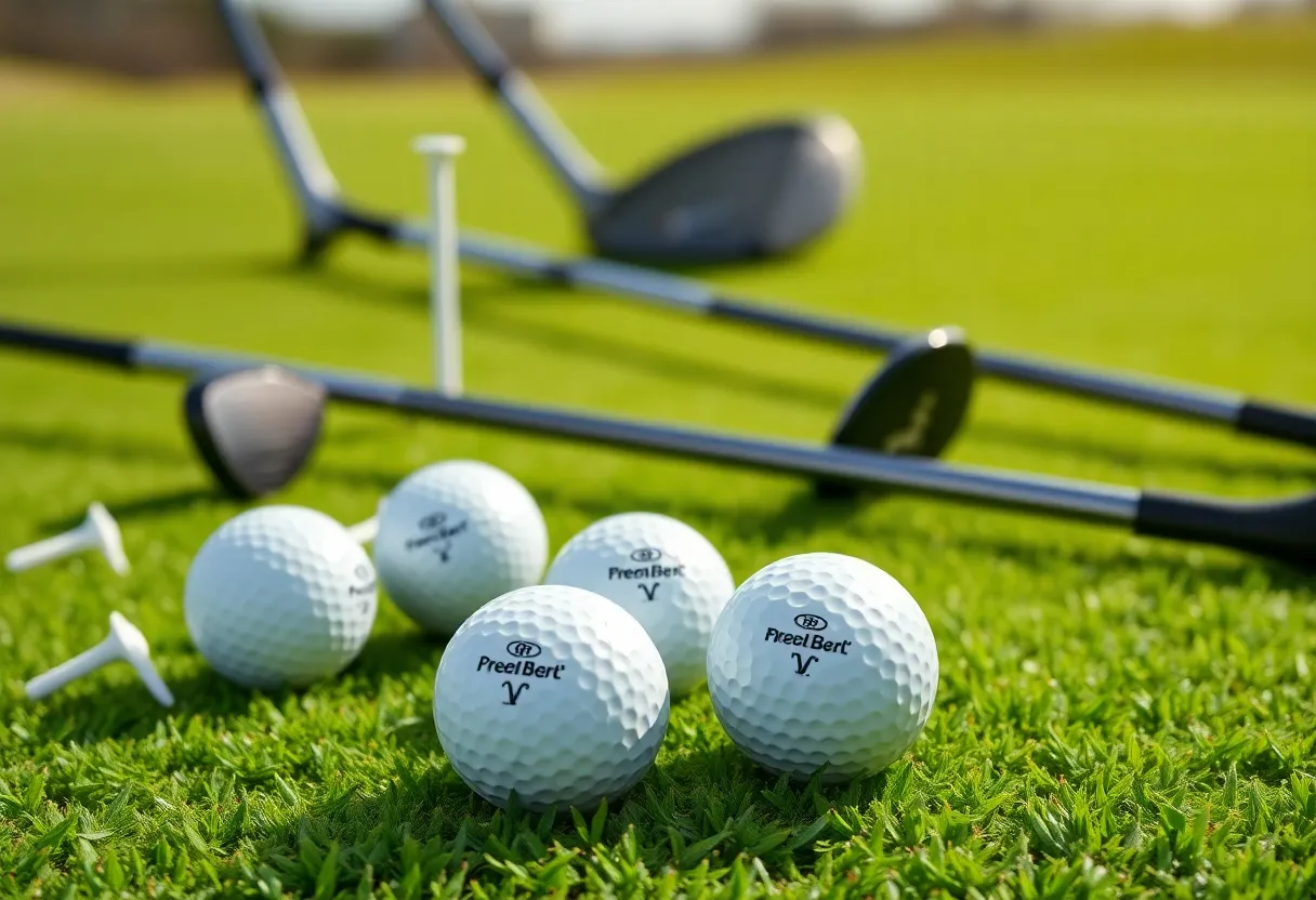 Pack of Member's Mark golf balls on a golf course