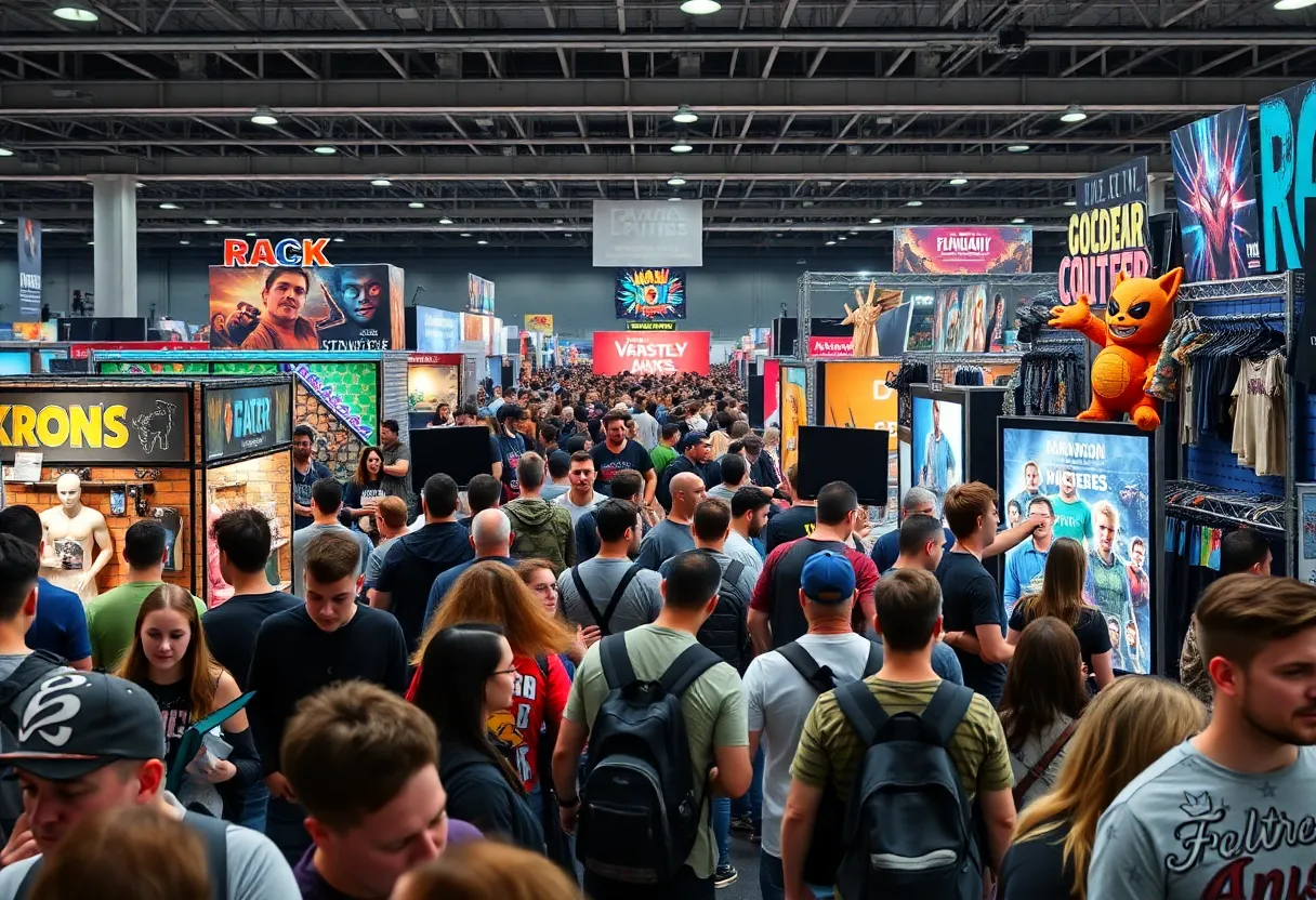 Crowd enjoying MEGACON 2025 with Spirit Jersey booth