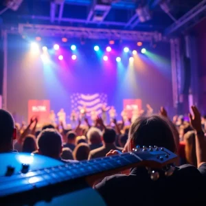 Concert audience enjoying a performance on stage