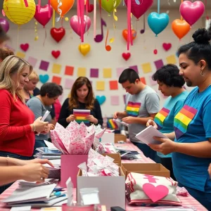 Community members come together for the Trans Joy Volunteer Day.