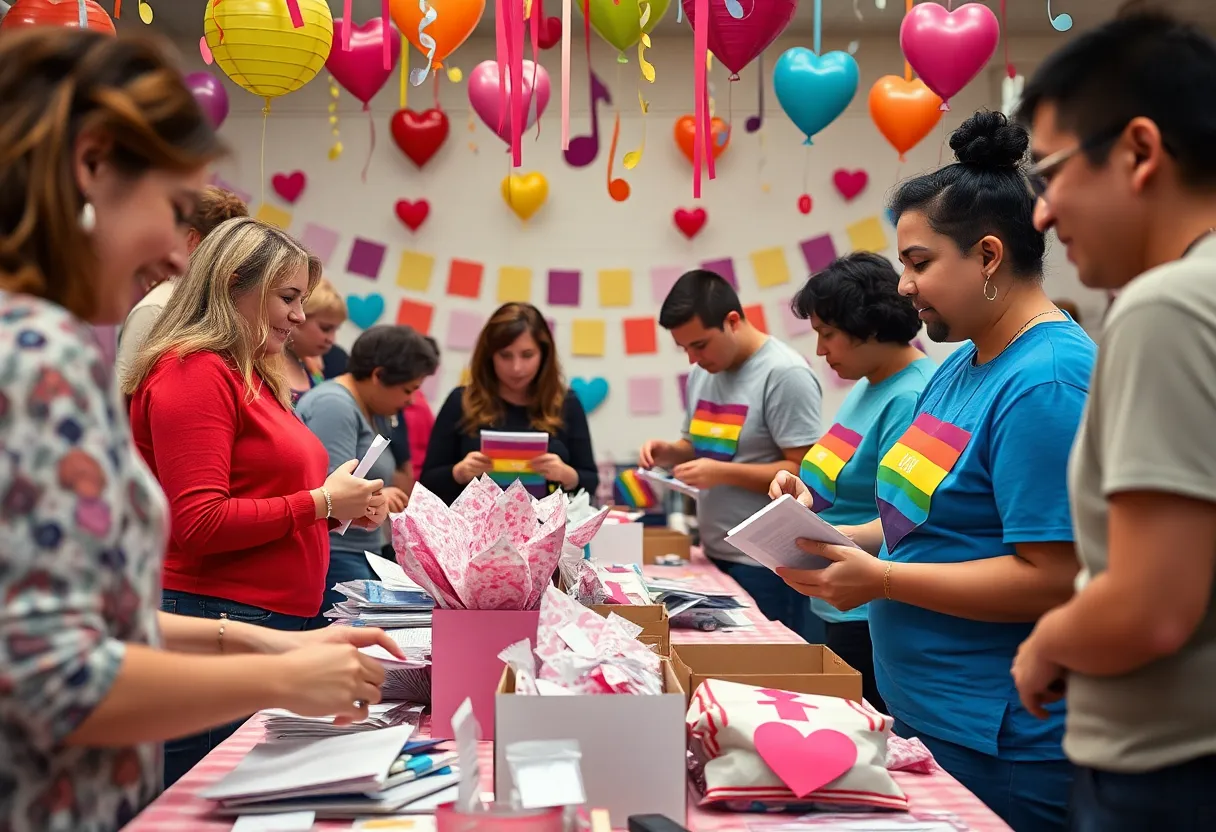 Community members come together for the Trans Joy Volunteer Day.