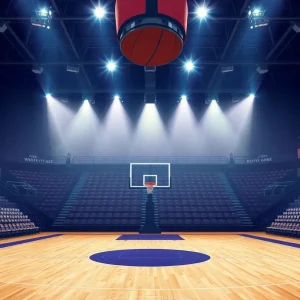 UCF basketball court during a game day