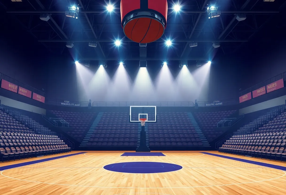 UCF basketball court during a game day