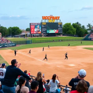 UCF softball team playing against Liberty Flames