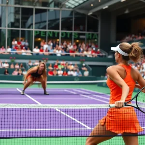 UCF women's tennis team competing during a match