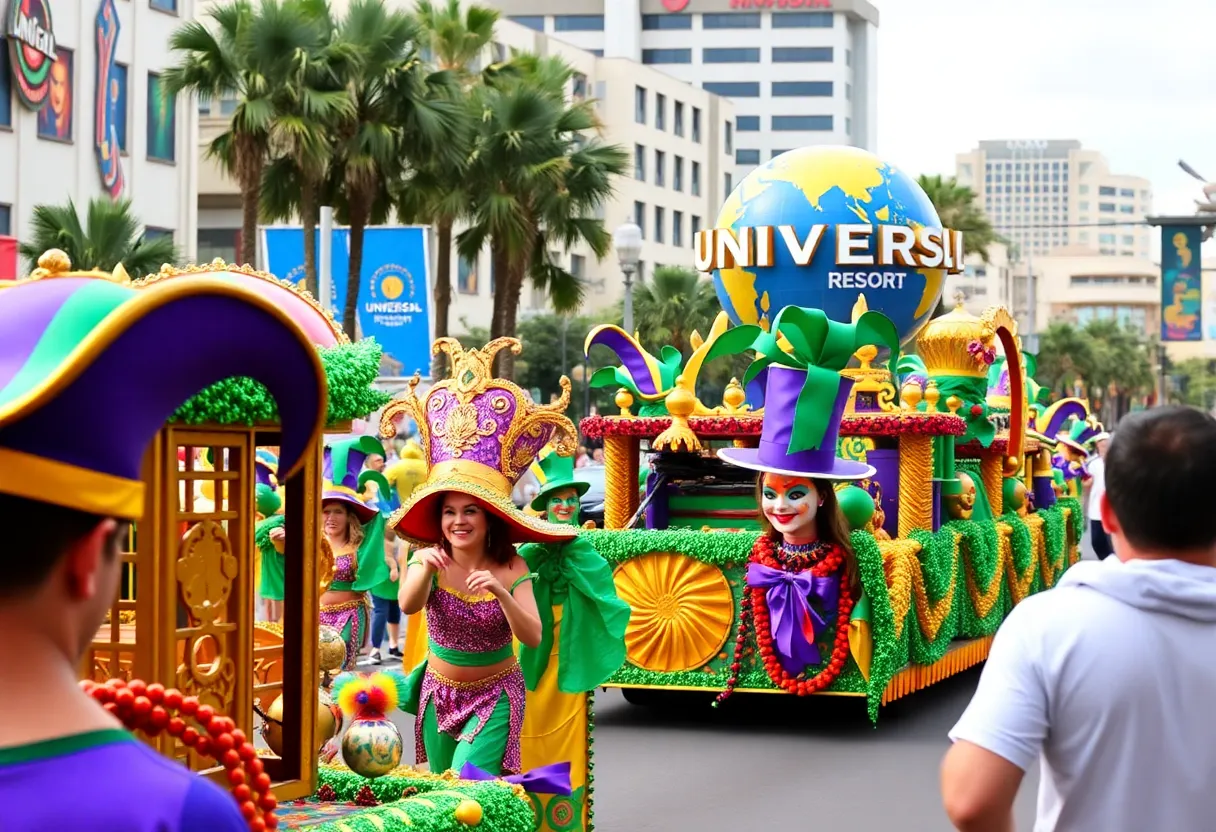 Colorful Mardi Gras celebration at Universal Orlando