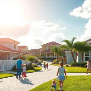 A vibrant neighborhood featuring diverse homes in Central Florida.