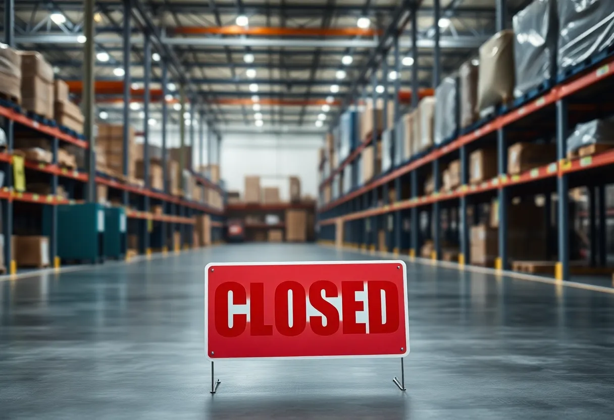 Warehouse Closure Sign