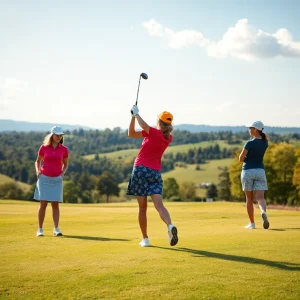 Women golfers enjoying a day on the course.