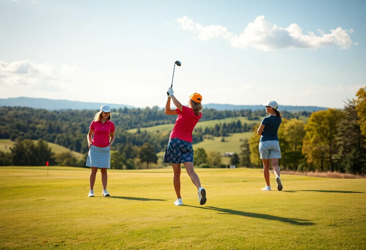 Women golfers enjoying a day on the course.