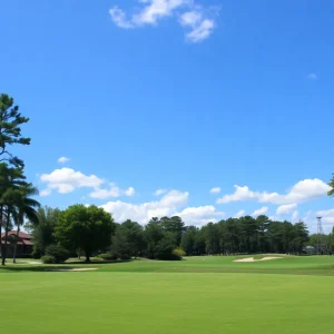 Close up of a beautiful golf course