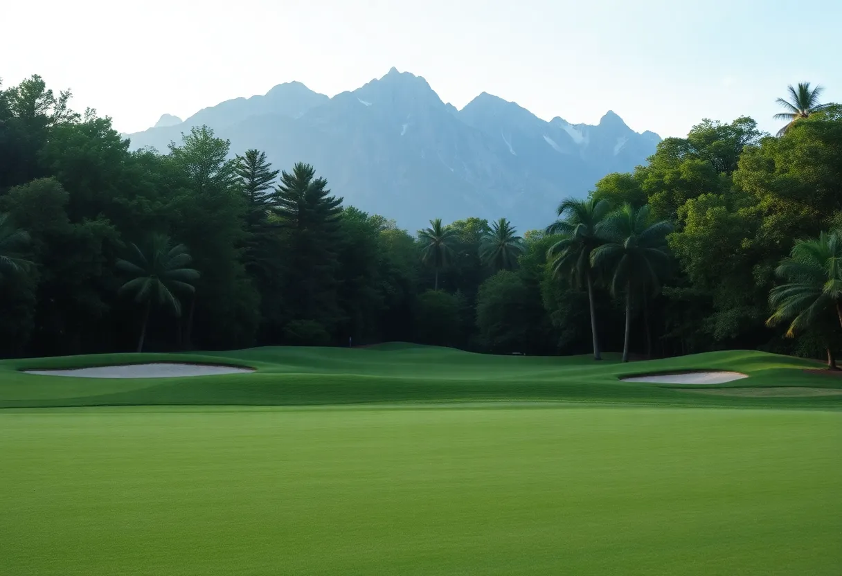 Close up of a beautiful golf course