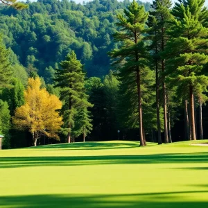 Close-up view of a beautifully maintained golf course