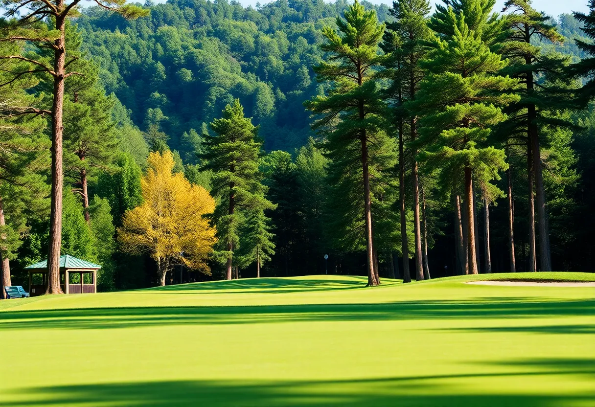 Close-up view of a beautifully maintained golf course