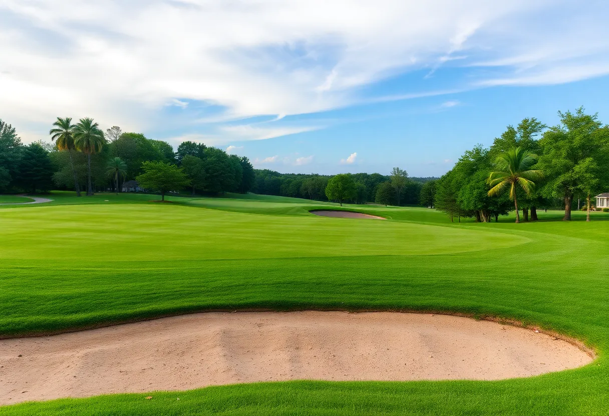 Close up of a beautiful golf course