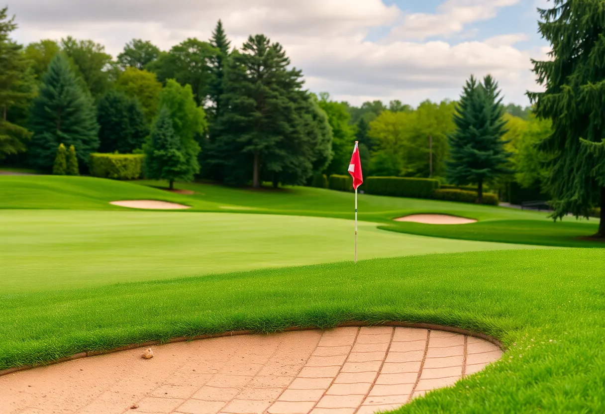 Close up of a beautiful golf course