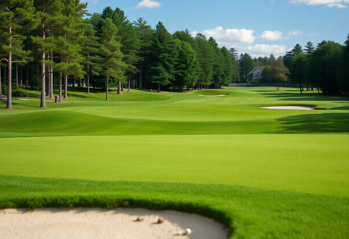 Close up of a beautiful golf course