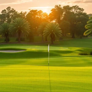 Close up of a beautiful golf course