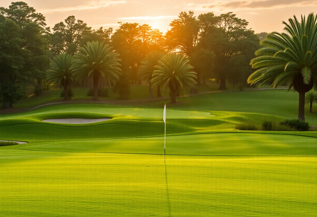 Close up of a beautiful golf course