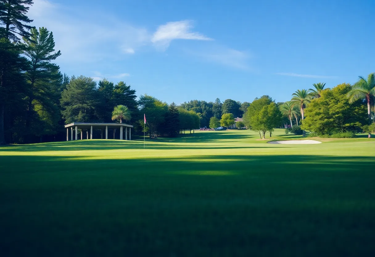 Close up of a beautiful golf course