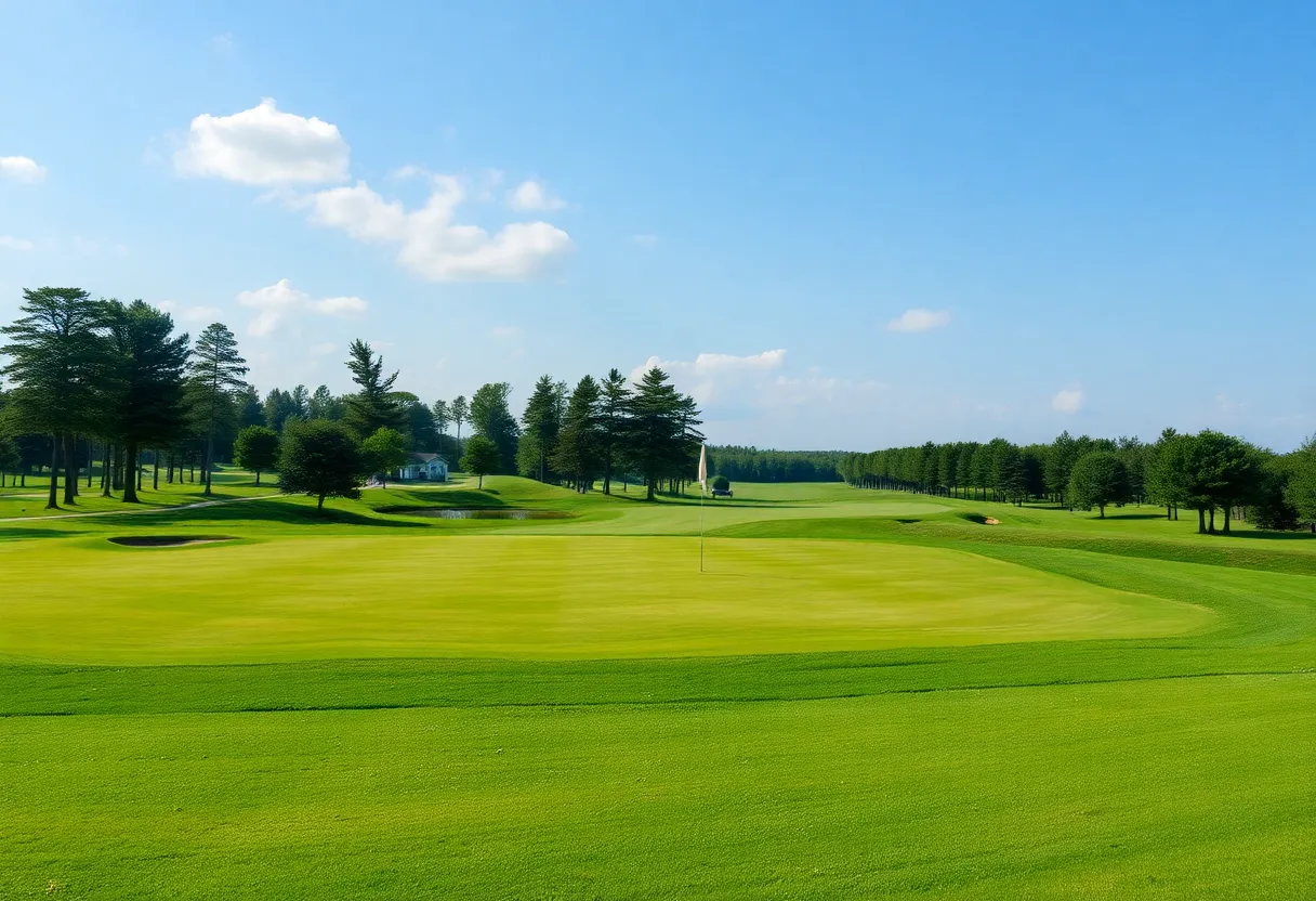 Close up of a beautiful golf course