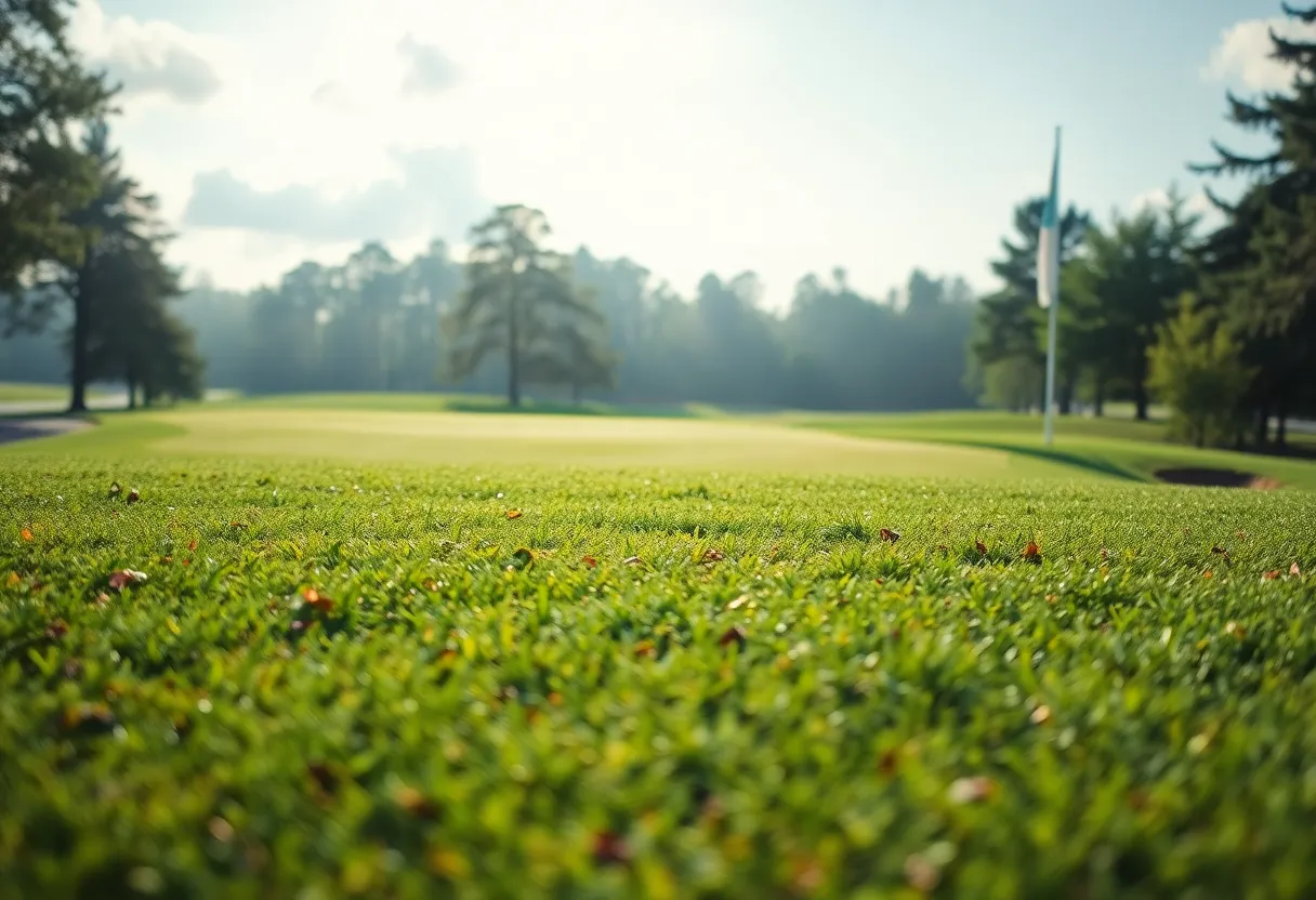 Close up of a beautiful golf course