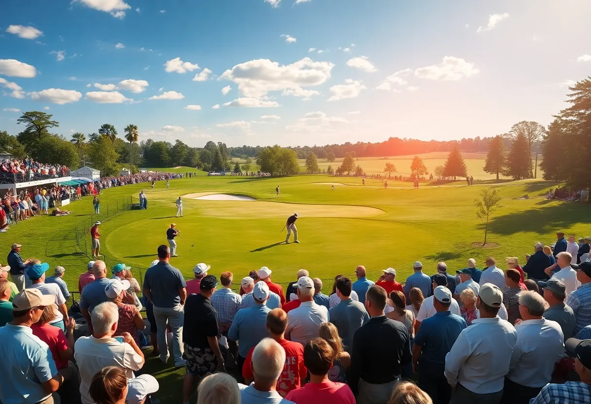 A golf tournament scene at Laguna National Resort Club during the Porsche Singapore Classic.