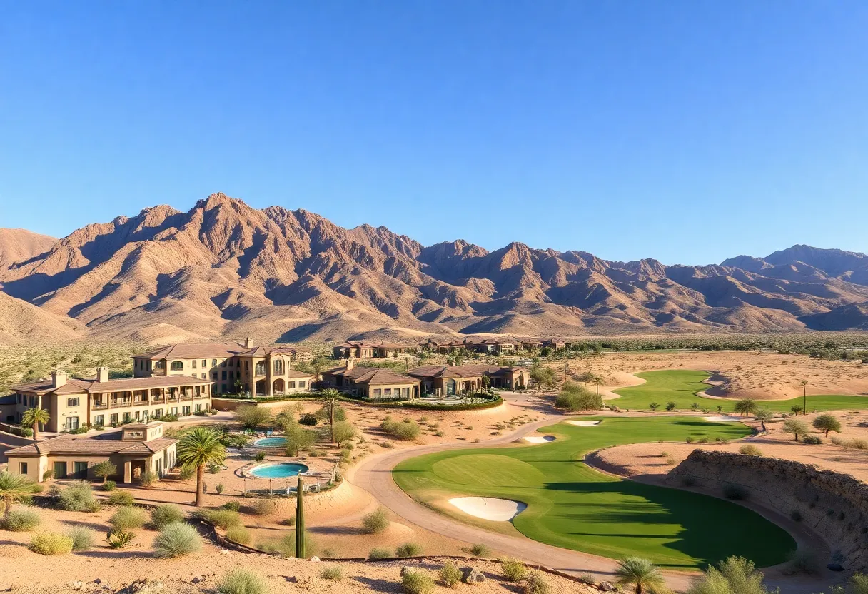 Aerial view of the Arizona Hideaway Collection resorts with desert landscapes