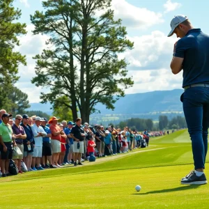 A beautiful golf course setting during a prestigious tournament