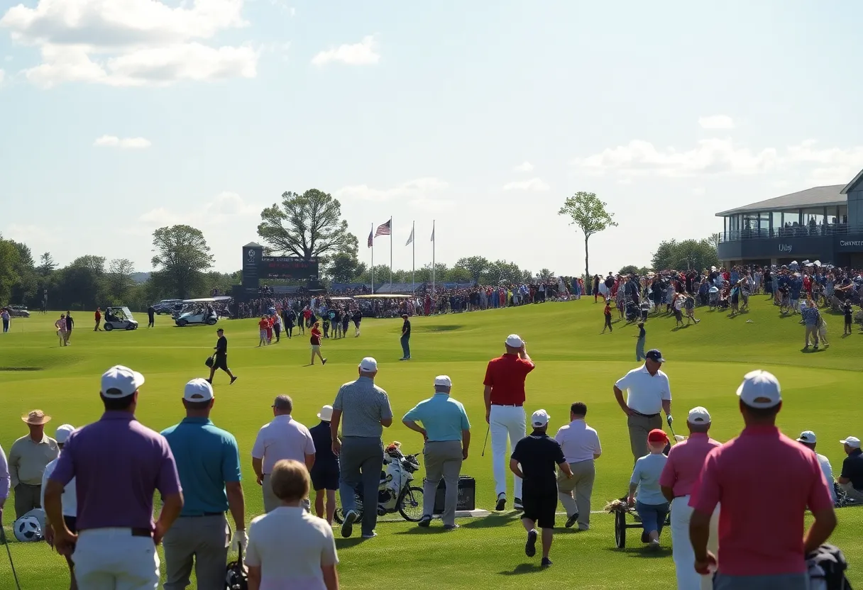 Golfers participating in the Arnold Palmer Invitational at Bay Hill Golf Course.