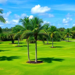 Scenic Orlando golf course with palm trees and fairways