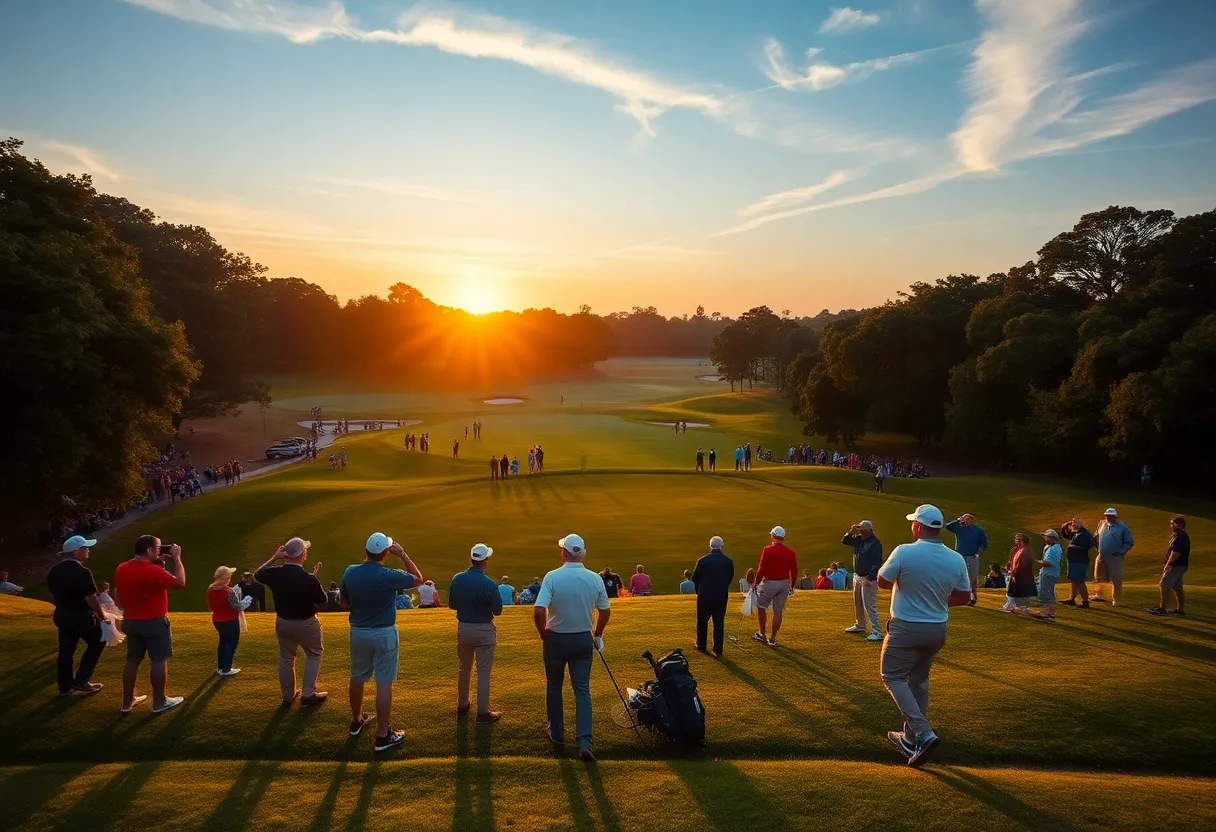 Scenic view of Berkhamsted Golf Club during a vibrant golf tournament