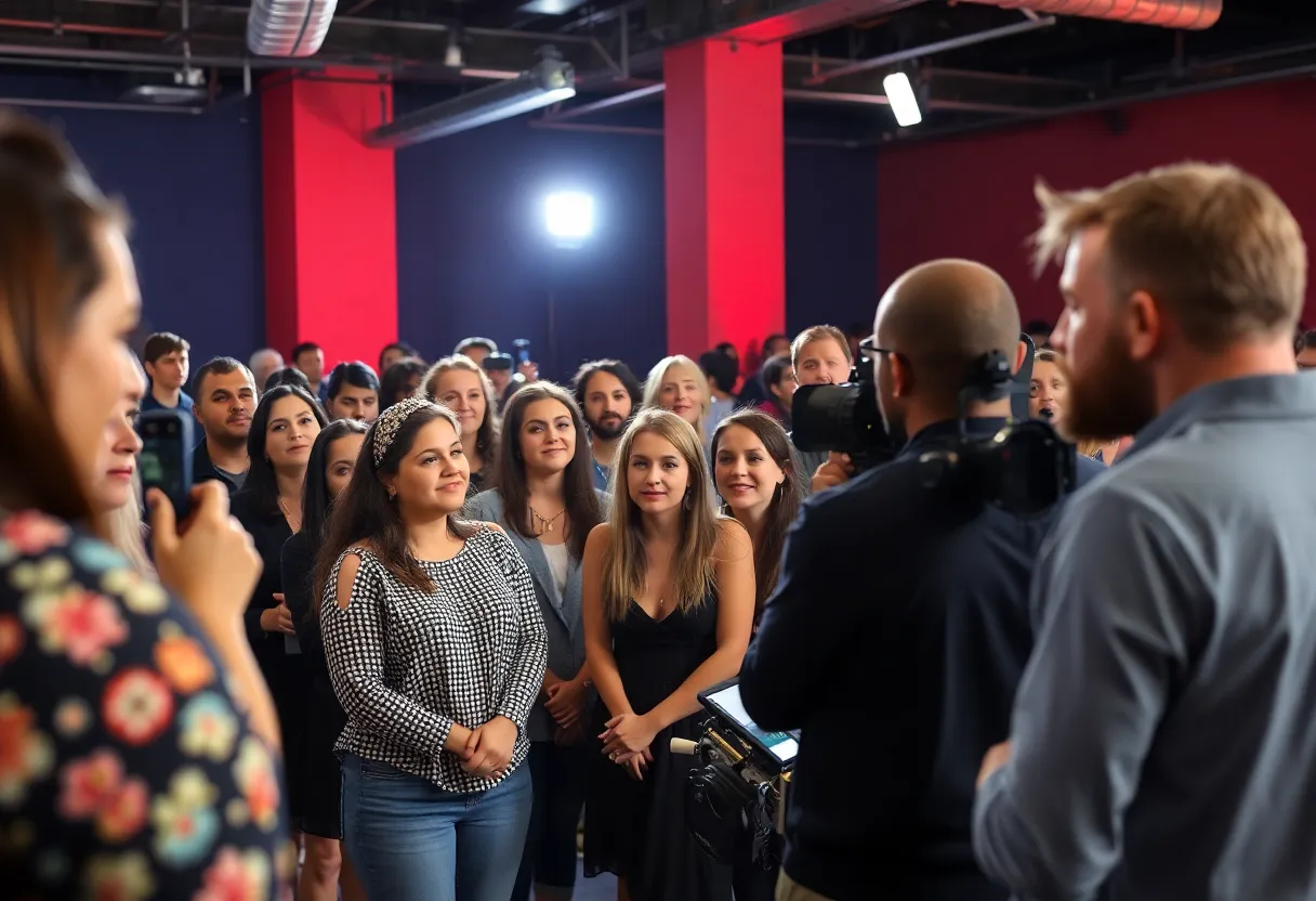 Diverse actors auditioning in Orlando for various film roles.