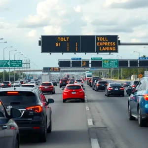 Traffic on I-4 express lanes in Central Florida