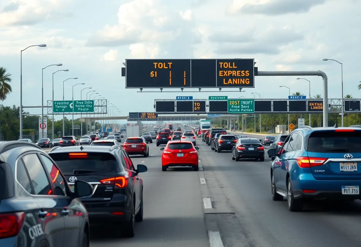 Traffic on I-4 express lanes in Central Florida