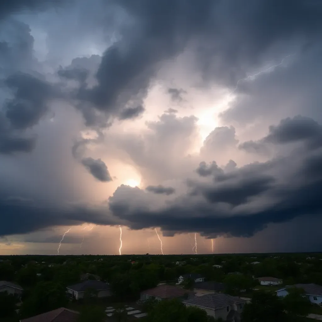 Storm clouds gathering over Central Florida landscape