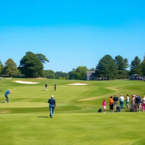 Golfers on the course during the Cognizant Classic tournament