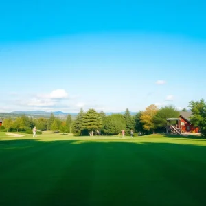 A diverse group of golfers enjoying a sunny day on the golf course.