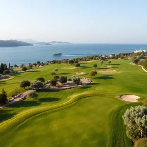 Scenic golf course view at Costa Navarino